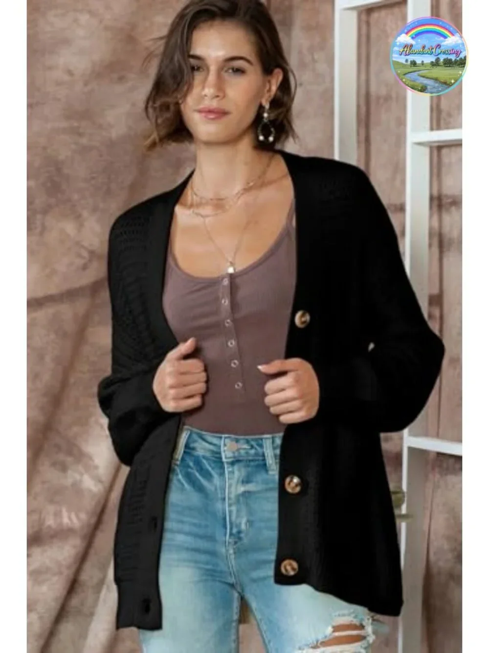 Open Front Long Sleeve Chunky Knit Cardigan Sweater Outerwear Coat
